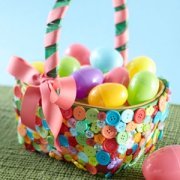Button-Embellished Easter Basket