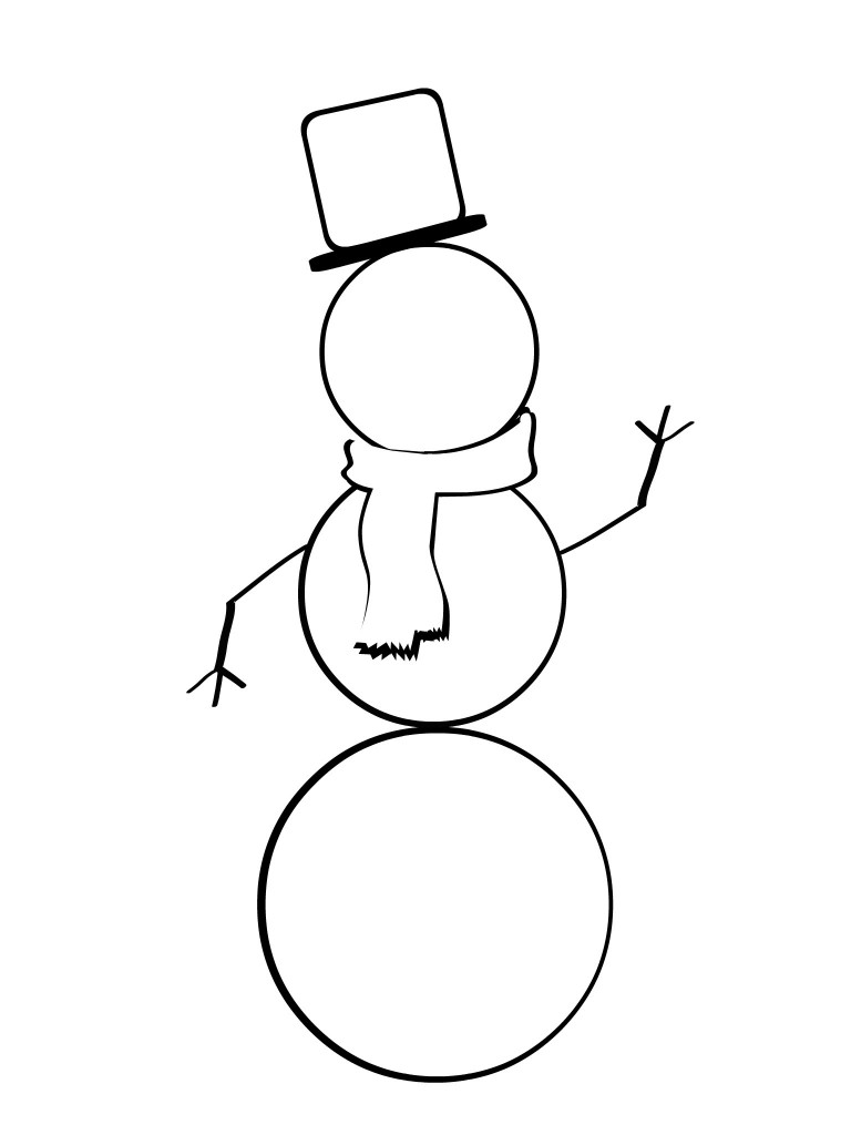 Snowman Coloring Page 768x1024