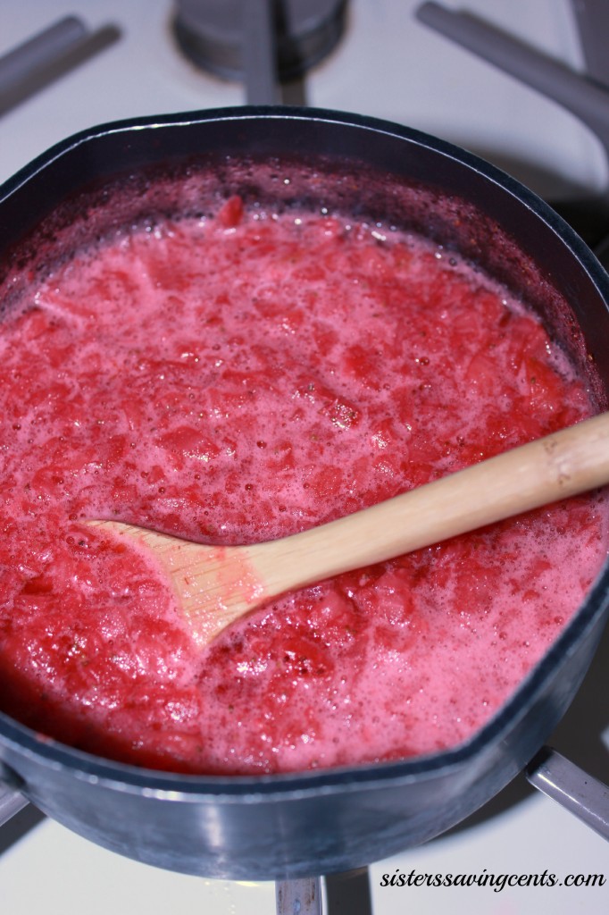 strawberry jam in pan 2