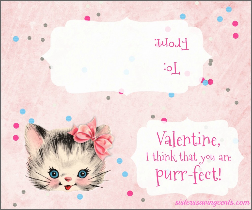 valentines day bag topper kitty plain